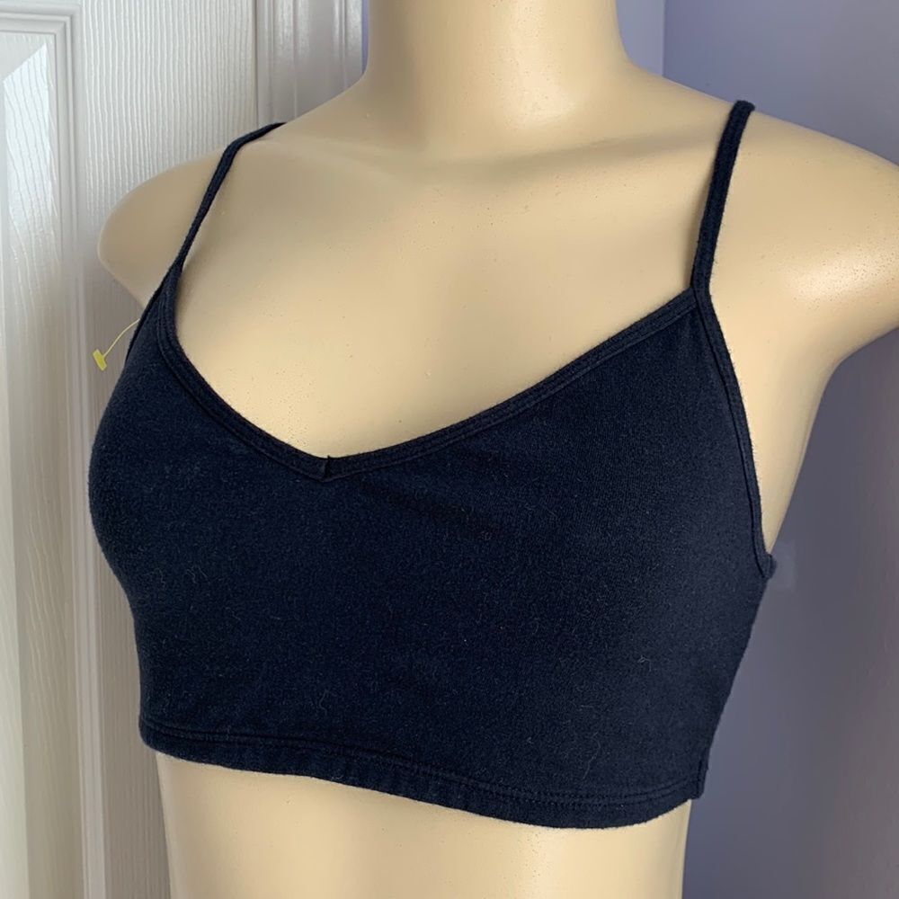 Abercrombie & Fitch Strappy Cotton Wire free Sports Bra Bralette S Black